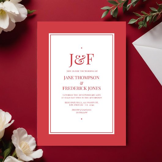 Invitation Mariage de couleur rouge Lusace