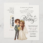 Invitation Mariage de Couple Anime (Devant / Derrière)