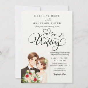 Invitation Mariage de Couple Anime