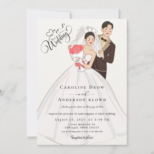 Invitation Mariage de Couple Anime (Devant)
