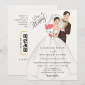 Invitation Mariage de Couple Anime (Devant / Derrière)