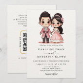 Invitation Mariage de Couple Anime (Devant / Derrière)