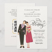 Invitation Mariage de Couple Anime (Devant / Derrière)