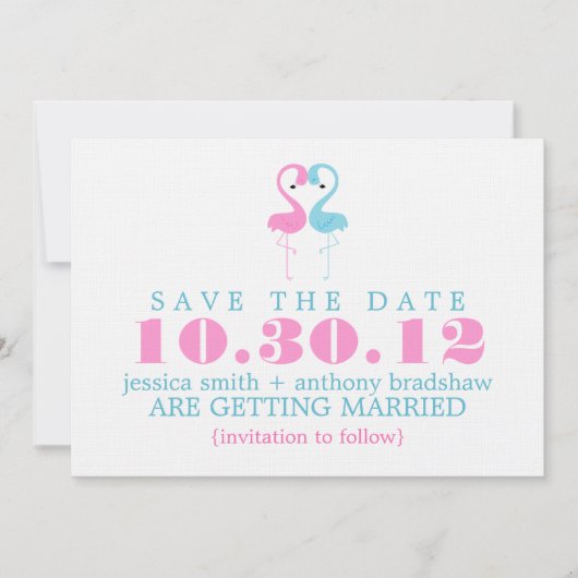 Invitation Mariage de couple de flamants rose Save the Date (Devant)