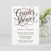 Invitation Mariage de Couple en Typographie Watercolor Mousse (Debout devant)