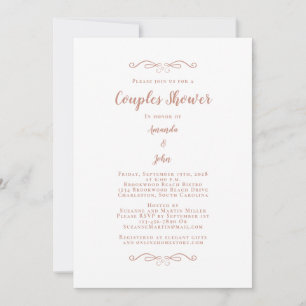 Invitation Mariage de Couple Fête de Fiançailles Rose Gold