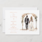 Invitation Mariage de couple mariage aquarelle (Devant)