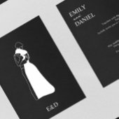 Invitation Mariage de couple moderne noir et blanc