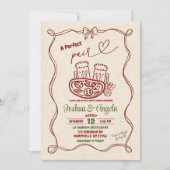 Invitation Mariage de couple parfait à main levée (Devant)