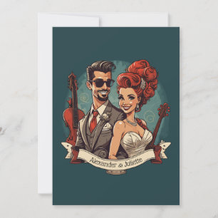 Invitation Mariage de couple Rock n roll
