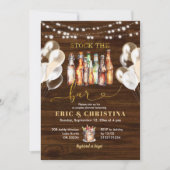 Invitation Mariage de couple Rustique en Bois Faites le Bar (Devant)