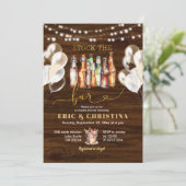 Invitation Mariage de couple Rustique en Bois Faites le Bar (Debout devant)