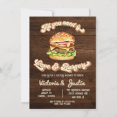 Invitation Mariage de couples Amour et Burgers (Devant)