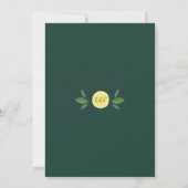 Invitation Mariage de couples avec citrons Vert émeraude (Dos)