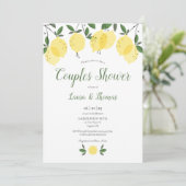 Invitation Mariage de couples de citrons modernes douche de m (Debout devant)