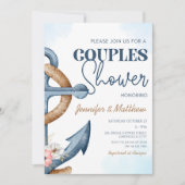 Invitation Mariage de couples Fête de Naissance Fleur d'Ancre (Devant)