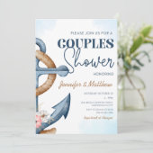 Invitation Mariage de couples Fête de Naissance Fleur d'Ancre (Debout devant)