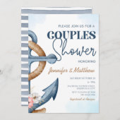 Invitation Mariage de couples Fête de Naissance Fleur d'Ancre (Devant / Derrière)