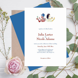 Invitation Mariage de couples royaux classiques vintage égypt