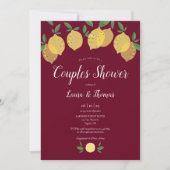 Invitation Mariage de couples Shower Lemons Bourgogne (Devant)