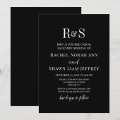 Invitation Mariage de Cour dans le Jardin avec Monogramme en (Devant / Derrière)