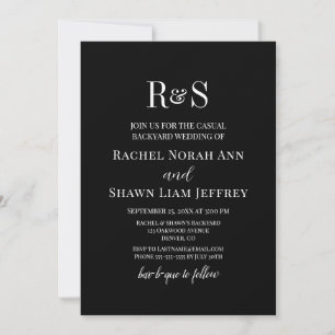Invitation Mariage de Cour dans le Jardin avec Monogramme en