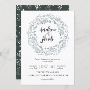 Invitation mariage de courge des Berries d'hiver blanc
