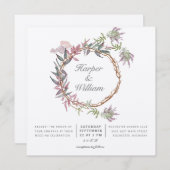 Invitation mariage de courge tropicale feuille (Devant / Derrière)