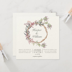 Invitation mariage de courge tropicale feuille