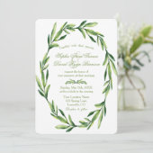 Invitation Mariage de courme Emerald Green Watercolor (Debout devant)