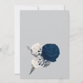 Invitation mariage de couronne botanique bleu marine et blanc (Dos)
