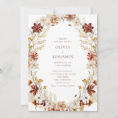 Invitation Mariage de couronne botanique moderne élégant (Devant)