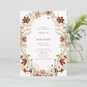 Invitation Mariage de couronne botanique moderne élégant (Debout devant)