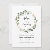 Invitation Mariage de couronne de feuillage Eucalyptus (Devant)