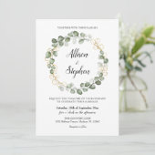 Invitation Mariage de couronne de feuillage Eucalyptus (Debout devant)
