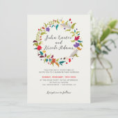 Invitation Mariage de couronne de Fleur sauvage de bois exoti (Debout devant)