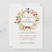 Invitation Mariage de couronne de Fleur sauvage de bois exoti (Devant)
