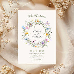 Invitation Mariage de couronne de fleurs