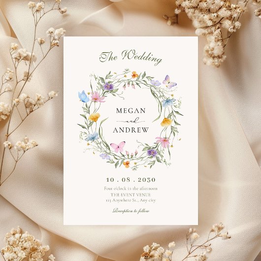 Invitation Mariage de couronne de fleurs