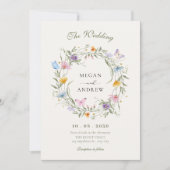 Invitation Mariage de couronne de fleurs (Devant)