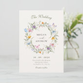 Invitation Mariage de couronne de fleurs (Debout devant)