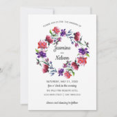 Invitation Mariage de couronne de fleurs Abstraites (Devant)