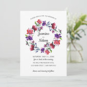 Invitation Mariage de couronne de fleurs Abstraites (Debout devant)