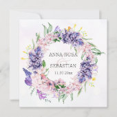 Invitation *~* Mariage de couronne de fleurs Boho QR RSVP AR1 (Devant)