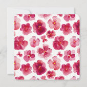 Invitation Mariage de couronne de fleurs d'aquarelle rouge (Dos)