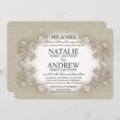 Invitation Mariage de couronne de fleurs de marais (Devant / Derrière)