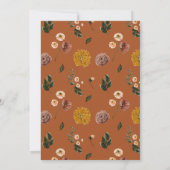 Invitation Mariage de couronne de fleurs orange brûlées (Dos)