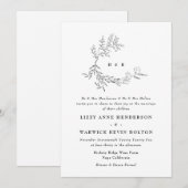 Invitation Mariage de couronne de monogramme floral botanique (Devant / Derrière)