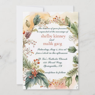 Invitation Mariage de couronne de printemps modifiable