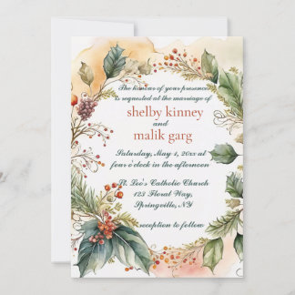 Invitation Mariage de couronne de printemps modifiable